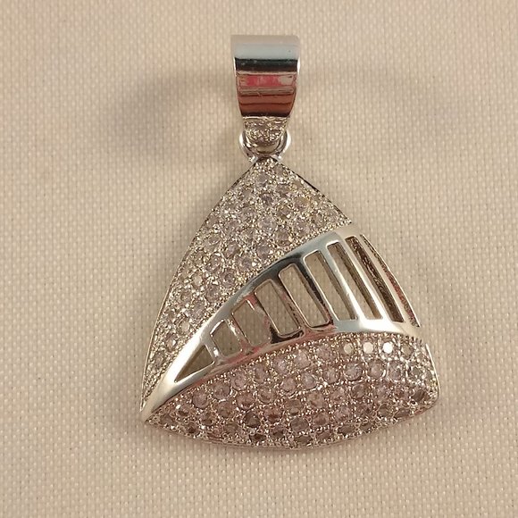 Kristy's Jewels Jewelry - 18K White Gold Filled Geometric White Diamond Zircon Necklace Pendant Party Gift